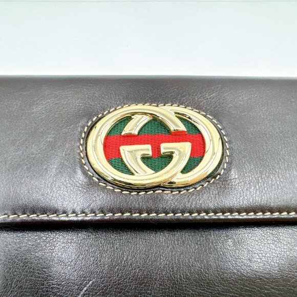 New in box Gucci  BRITT Camel Leather Long Wallet - Picture 5 of 6